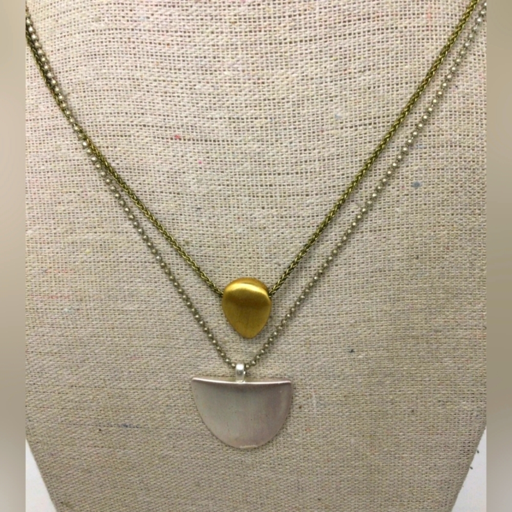 Lucky Brand Two-Tone Double Strand Necklace 18"